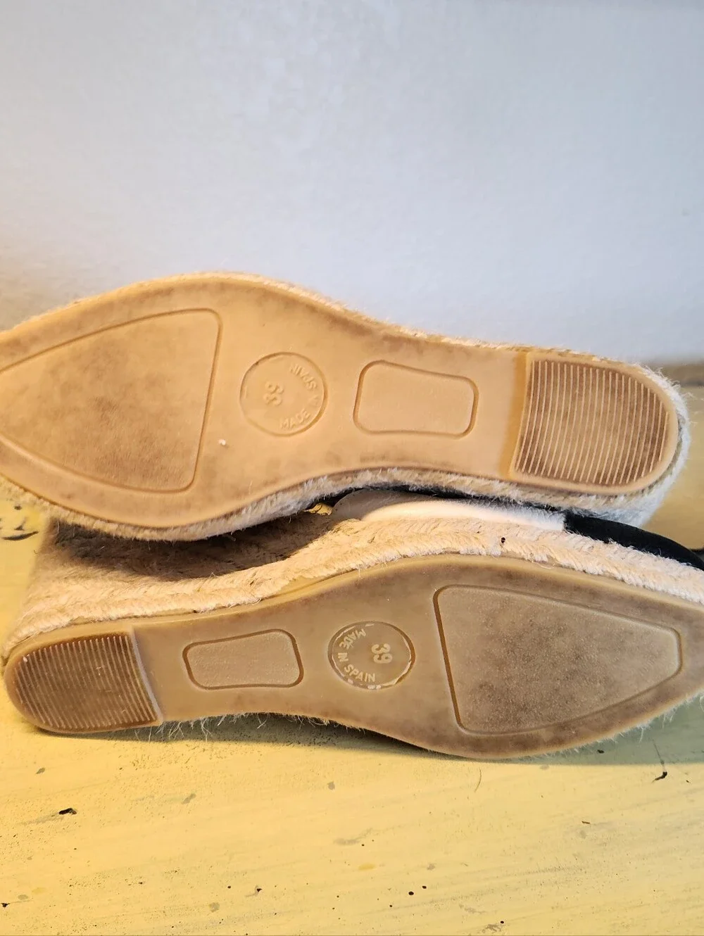 ✨ Maypol Black & Cream Cap-Toe Espadrille Wedge Sandals - Size 39 ✨